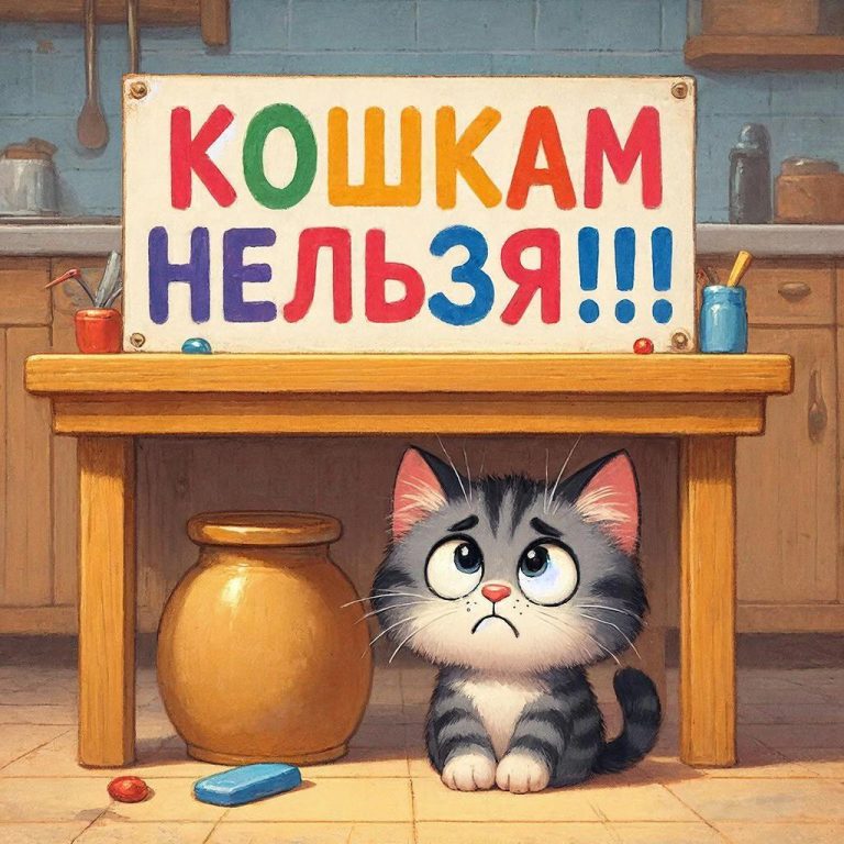 Как отучить кошку лазить по столам на кухне?