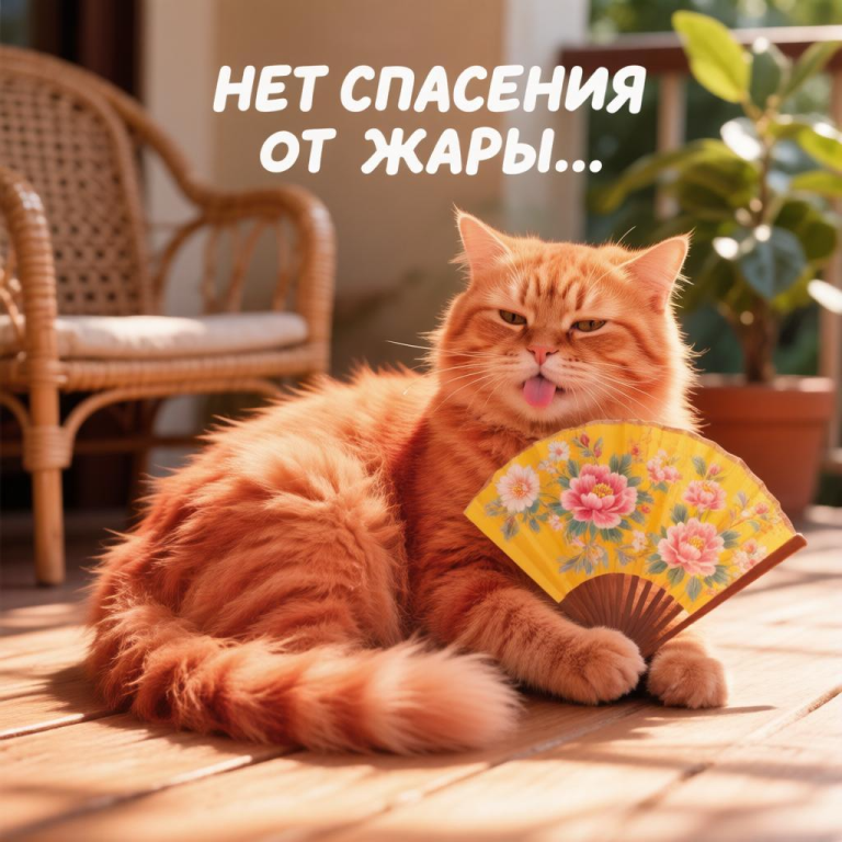 Как можно помочь кошке в жаркую летнюю погоду?