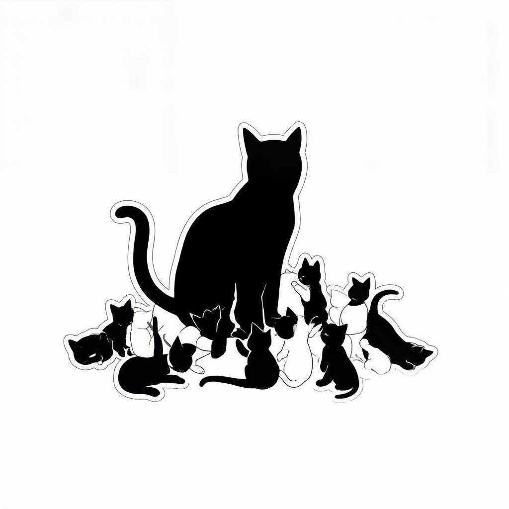 кошка и котята