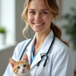 Ветеринарный врач с котенком