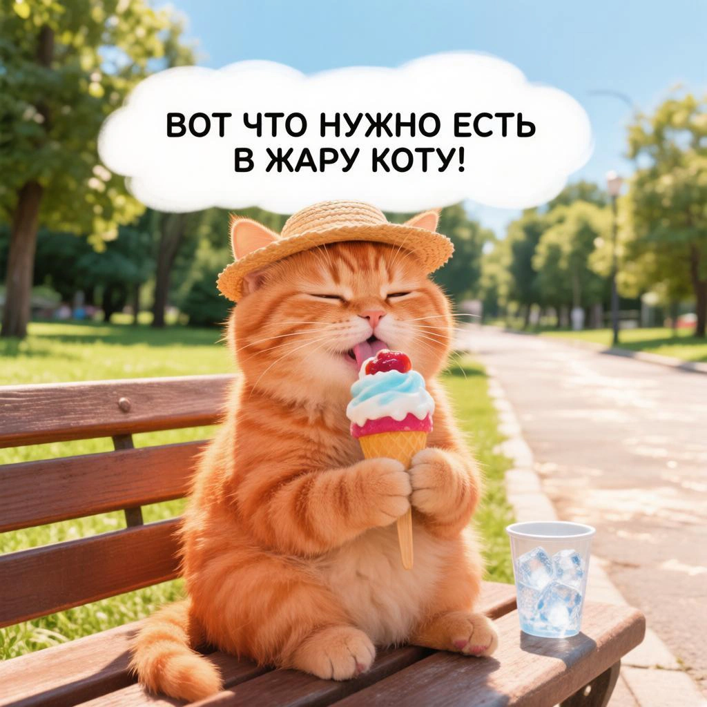 способ как охладить кошку в сильную жару мороженым