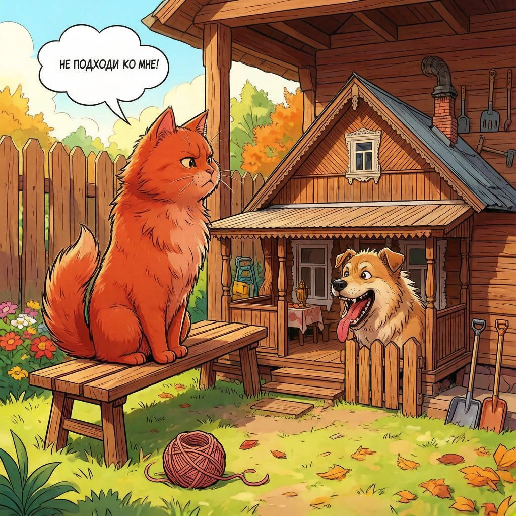 кошка недотрога на даче
